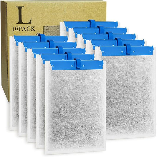 10 Pack Large Replacement Filter Cartridges Compatible with Tetra Whisper Bio-Bag Filters Large Aquarium Filter Cartridges for Whisper 20i/40i IQ20/30/45/60