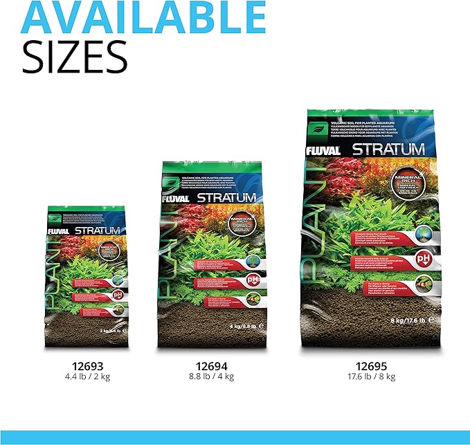 Fluval 12694 Plant and Shrimp Stratum for Freshwater Fish Tanks, 8.8 lbs. – Aquarium Substrate for Strong Plant Growth, Supports Neutral to Slightly Acidic pH