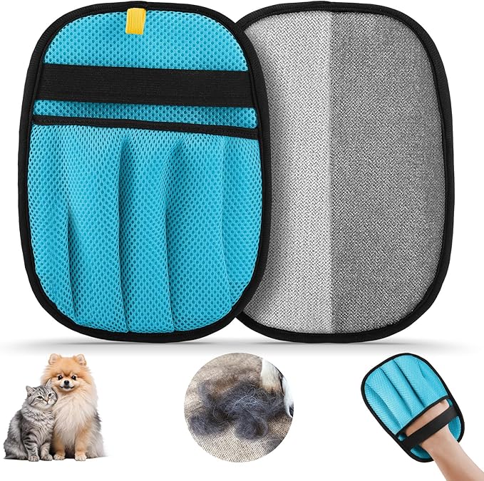 Pet Hair Removal for Dogs & Cats,Upgraded Thickened 5-Finger Design, Reusable Electrostatic Pet Hair Remover Glove, Quickly Lifts Pet Hair from Laundry,Sofas,Beds, Carpets, 1PCS