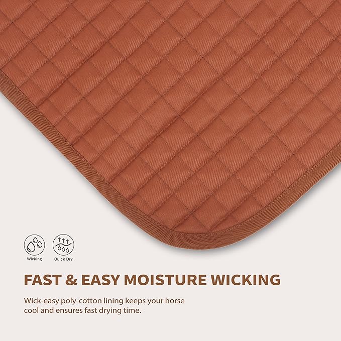 Tackmore Western Saddle Pad Adjustable with Side Pockets and Foam Inserts Shock-Absorbing Riding Pad