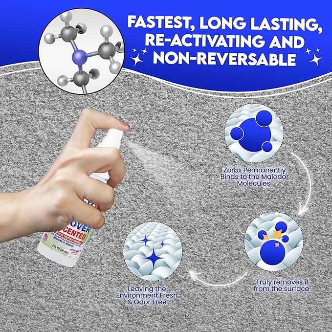 ZORBX Unscented Mini Odor Eliminator Spray – Used in Hospitals & Healthcare Facilities | Advanced Trusted Formula | Tag Along, Lightweight and Travel-Friendly Odor Remover - 2 Oz