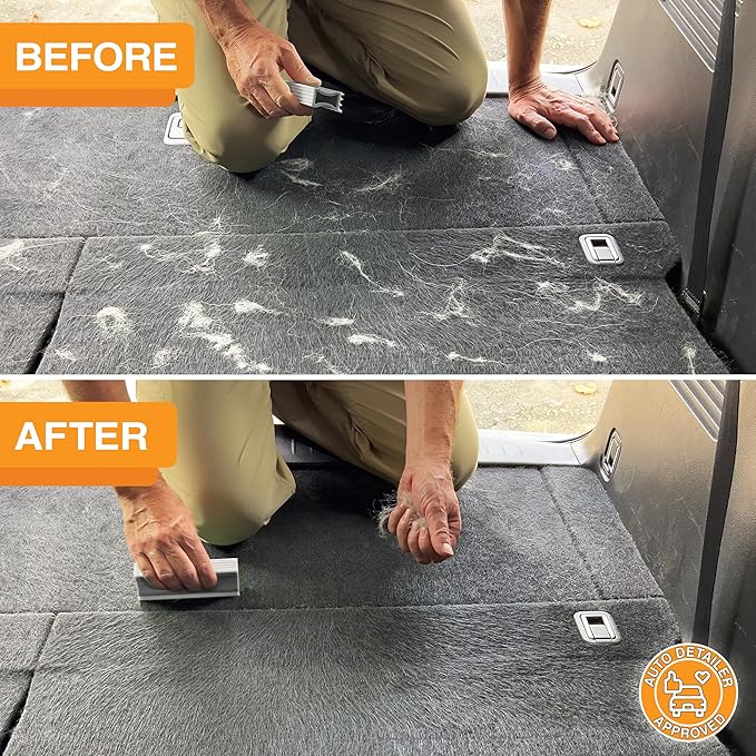 FurDozer X6 & X3 Bundle - Pet Hair Removal Tool & Car Detailing Dog Hair Remover for Carpet, Car, Couch, Bedding, & Furniture - Reusable Pet Fur Remover & Carpet Scraper for Animal Fur & Lint, Grey